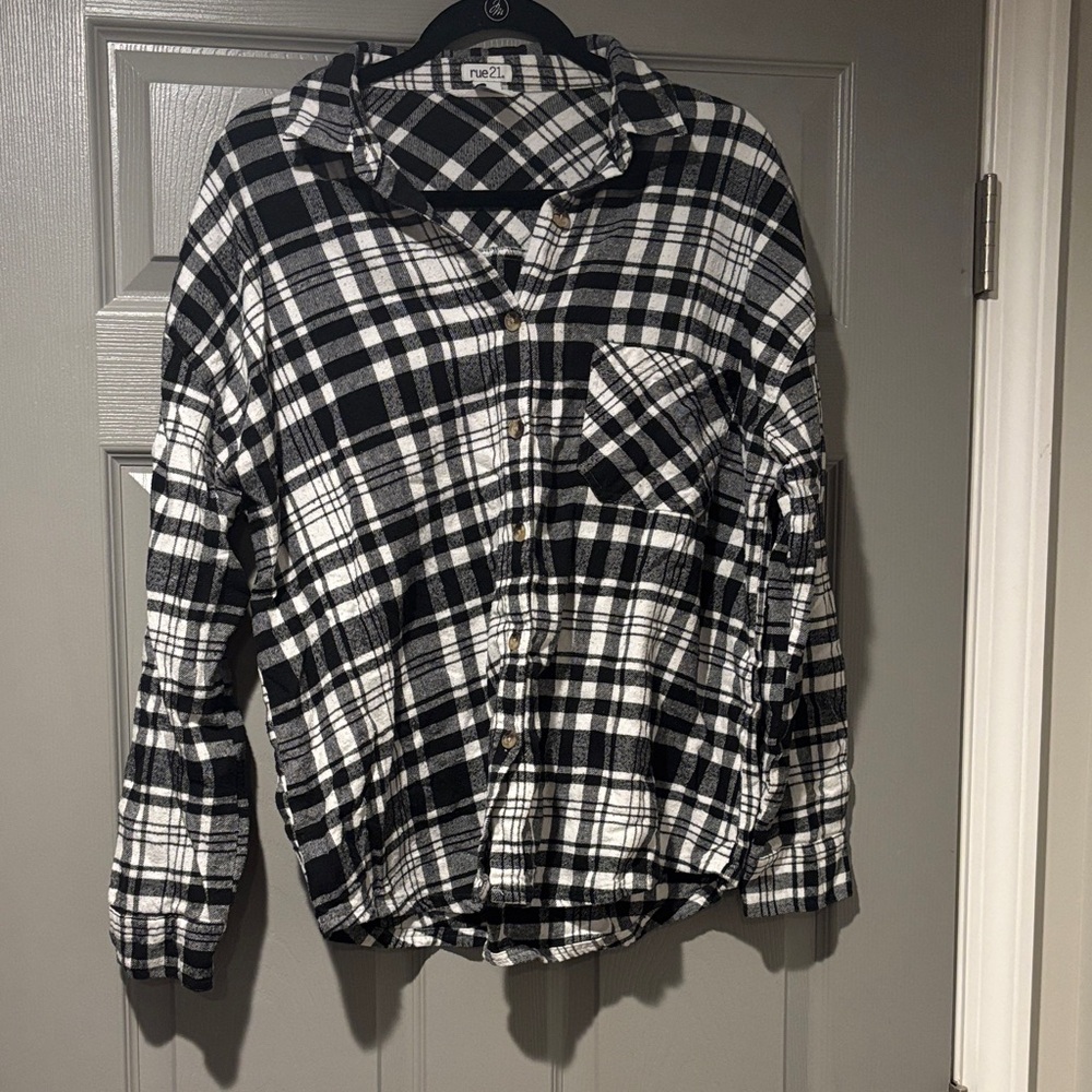 Rue21 Monochrome Plaid Shirt